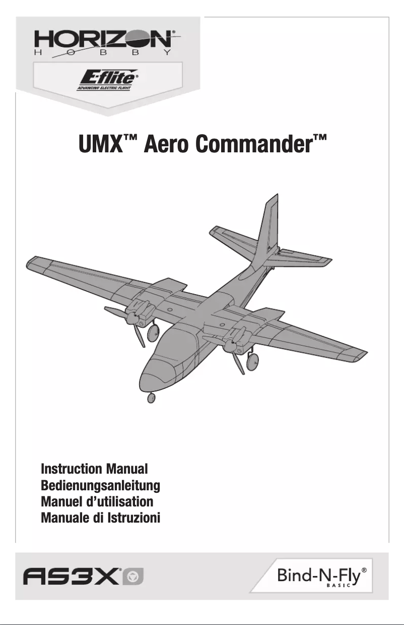Page n°1 - Manuel utilisateur E-flite UMX Aero Commander