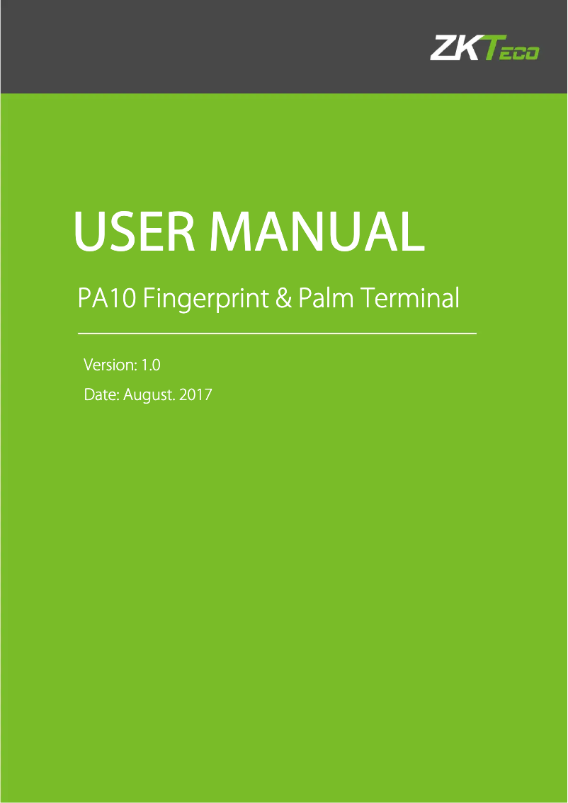 Image de la première page du manuel de l'appareil PA10