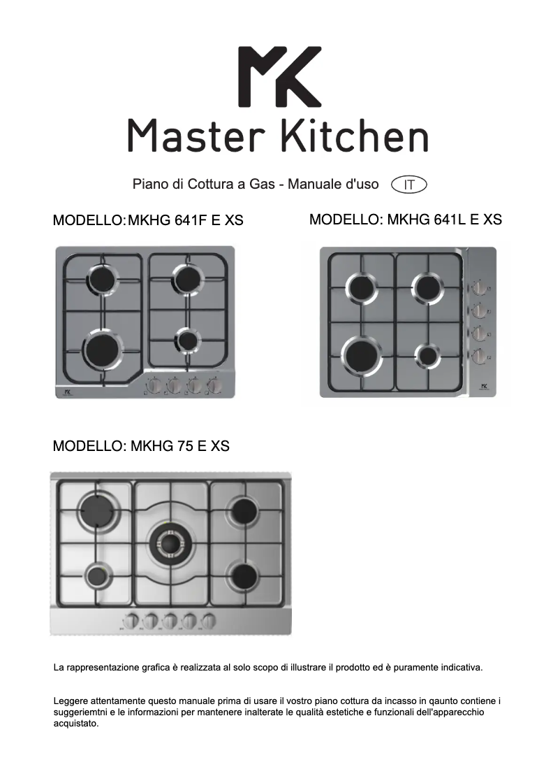 Page n°1 - Manuel utilisateur Master Kitchen MKHG 641L E XS