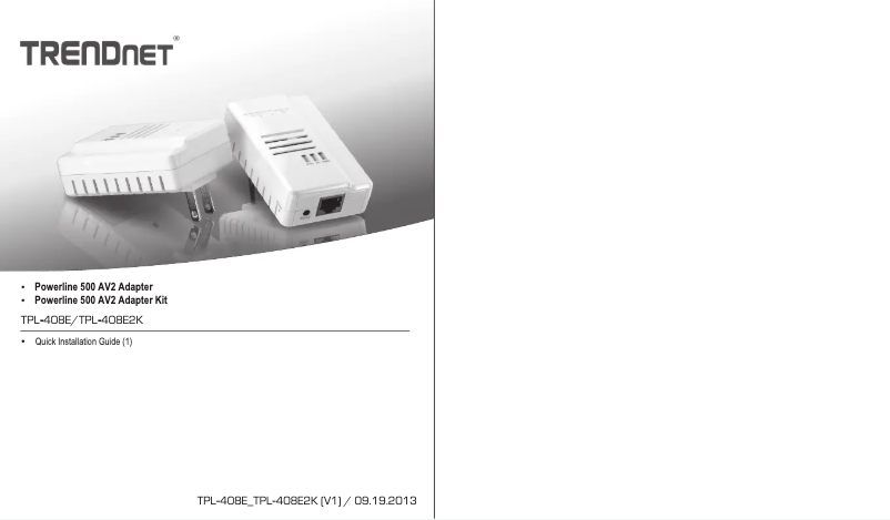 Page 1 de la notice Manuel utilisateur TRENDnet Powerline 500 TPL-408E