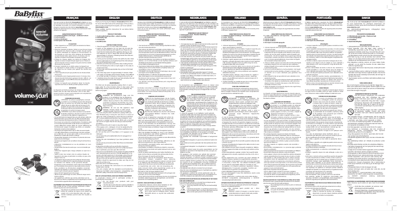 Page 1 de la notice Manuel utilisateur BaByliss 3038E