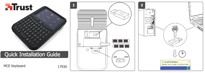 Image de la première page du manuel de l'appareil Handheld Wireless Keyboard & Touchpad