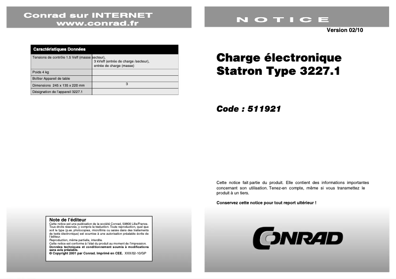 Image de la première page du manuel de l'appareil 3227.1