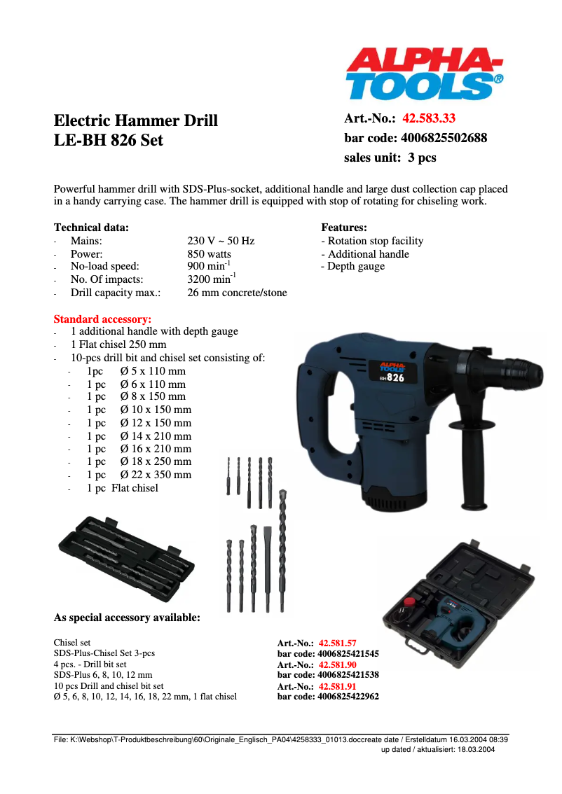 Imagen de la primera página del manual del dispositivo BH 826