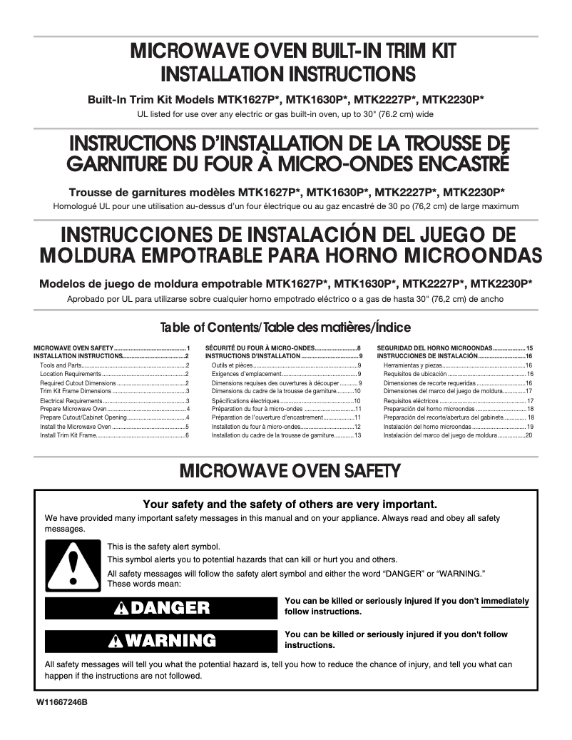 Page n°1 - Guide d'installation Whirlpool UMCS5022