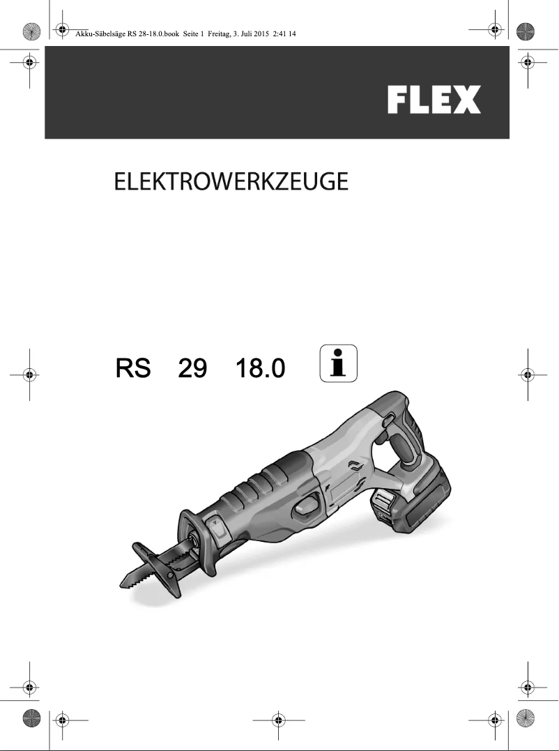 Page 1 de la notice Manuel utilisateur Flex RS 29 18.0 C