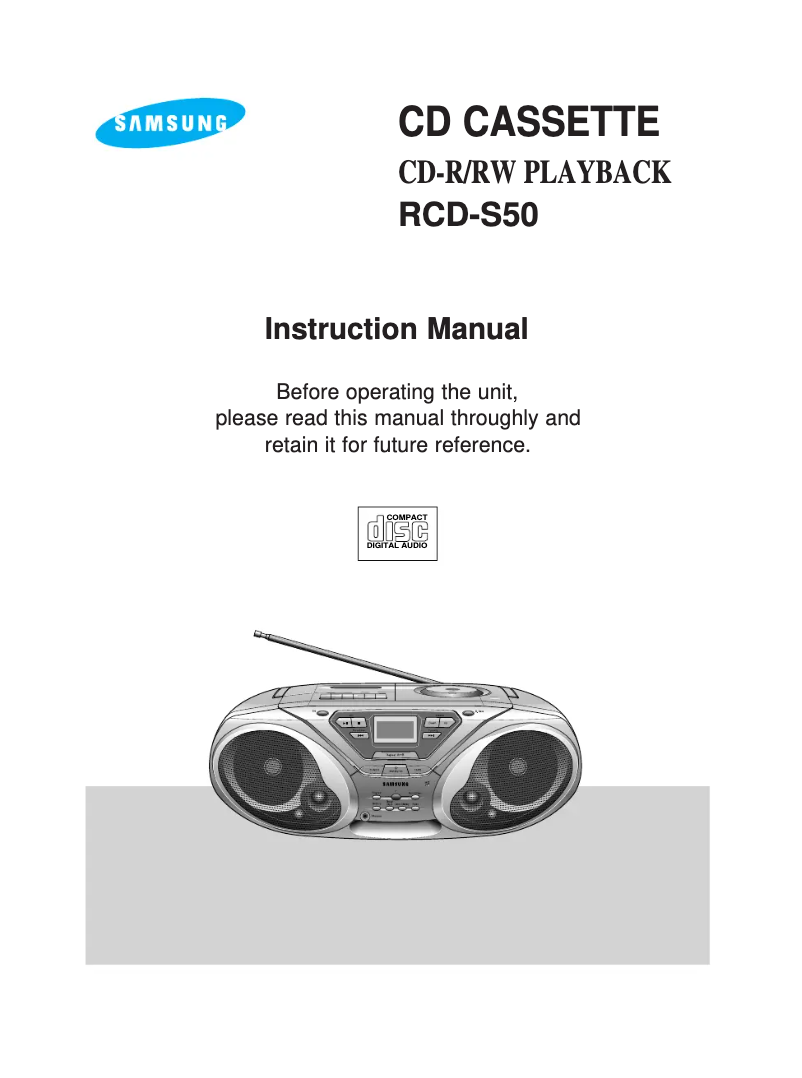 Image de la première page du manuel de l'appareil RCDS50