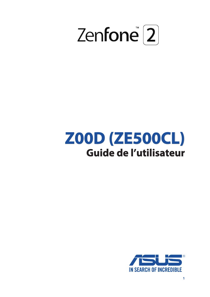 Image de la première page du manuel de l'appareil ZenFone 2 ZE500CL