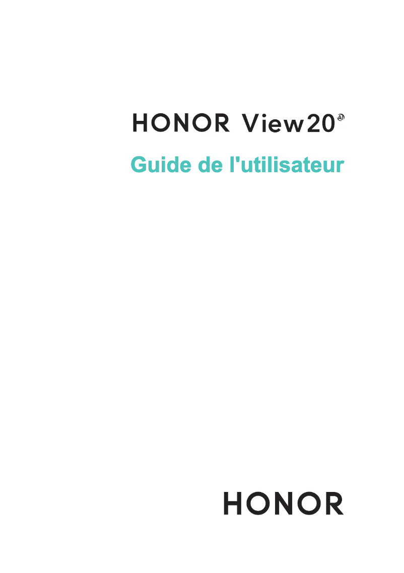 Page 1 de la notice Manuel utilisateur Honor View 20