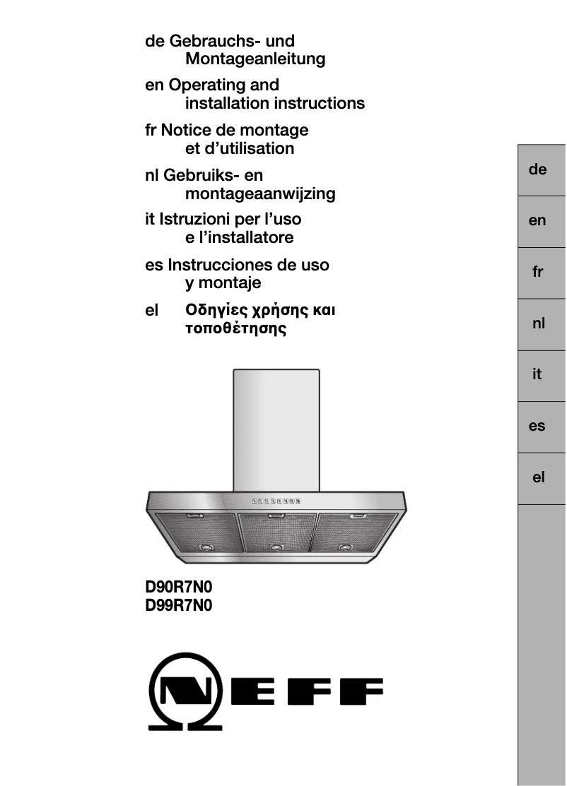 Page 1 de la notice Manuel utilisateur Neff D90R7N0