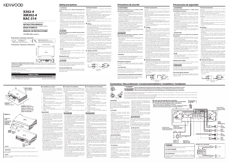 Page n°1 - Manuel utilisateur Kenwood XM302-4