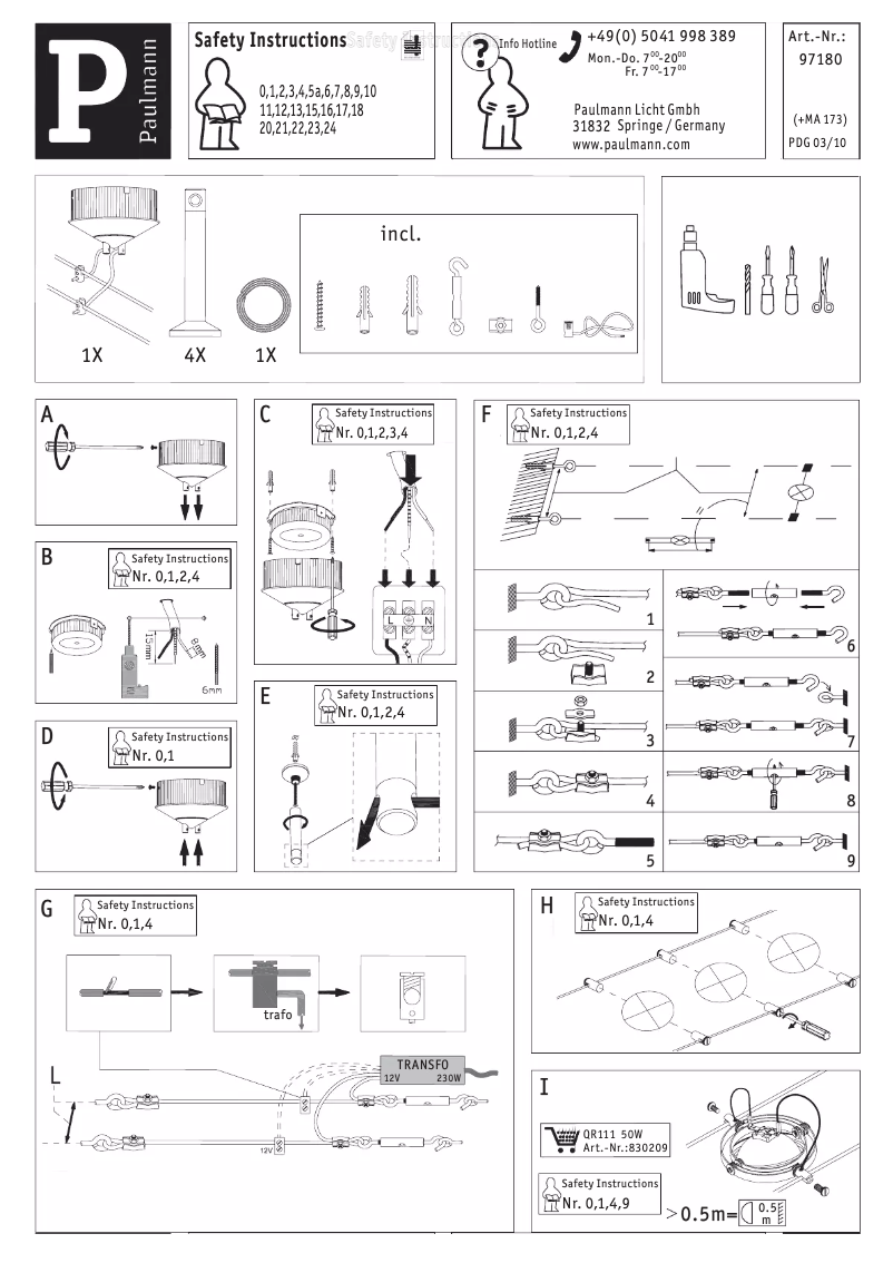 Page 1 de la notice Manuel utilisateur Paulmann Powerline 971.80