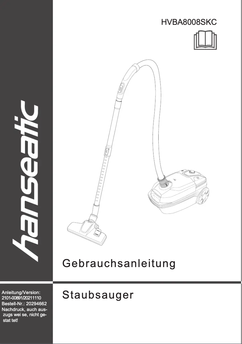 Página 1 del manual Manual de usuario Hanseatic HVBA8008SKC