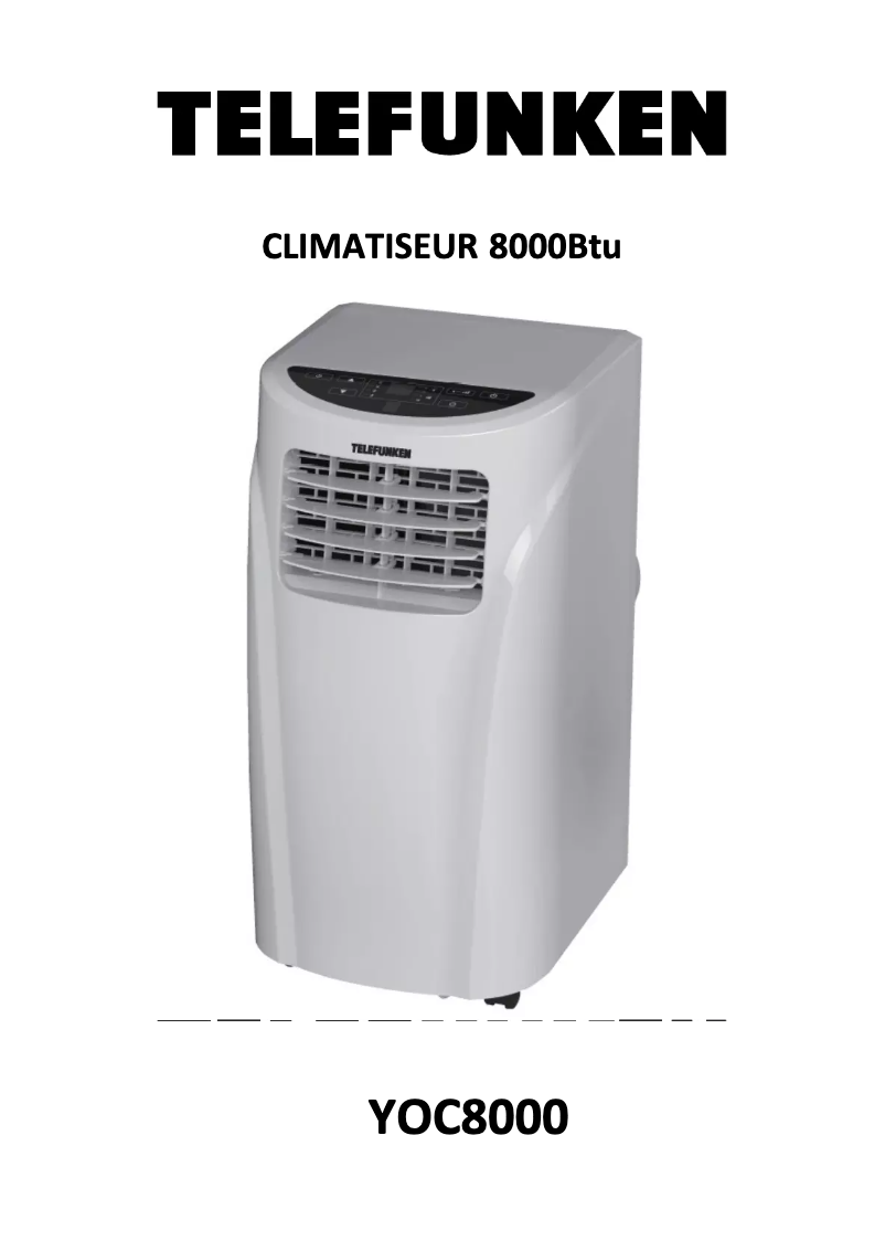 Page 1 de la notice Manuel utilisateur Telefunken YOC8000