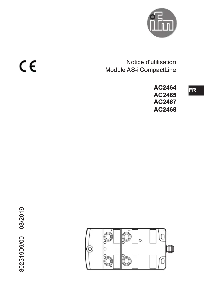 Page 1 de la notice Manuel utilisateur IFM AC2468