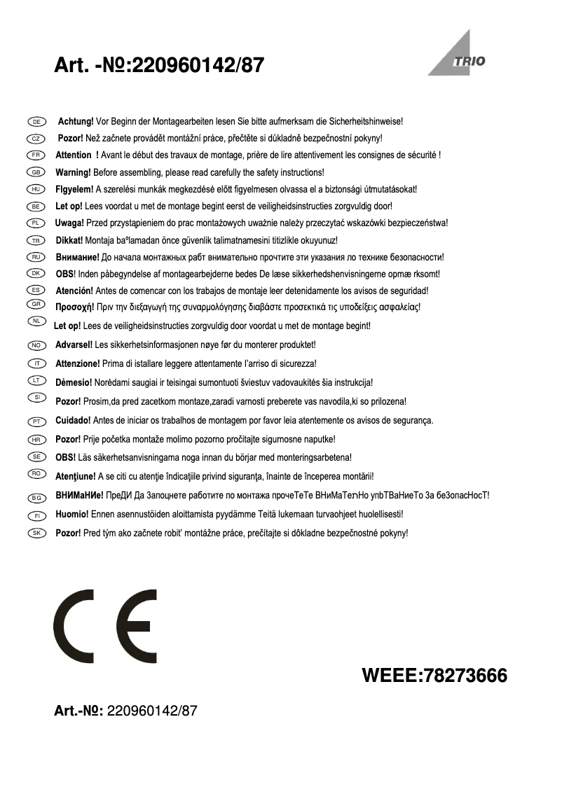 Image de la première page du manuel de l'appareil Harlem 220960187