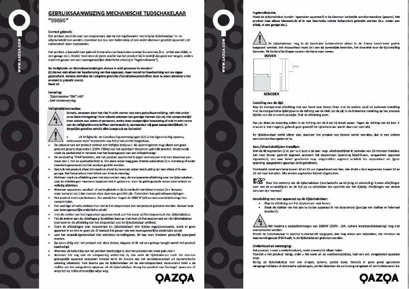 Page n°1 - Manuel utilisateur QAZQA 89590