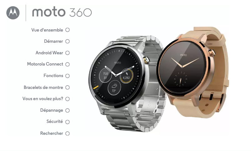 Page 1 de la notice Manuel utilisateur Motorola Moto 360
