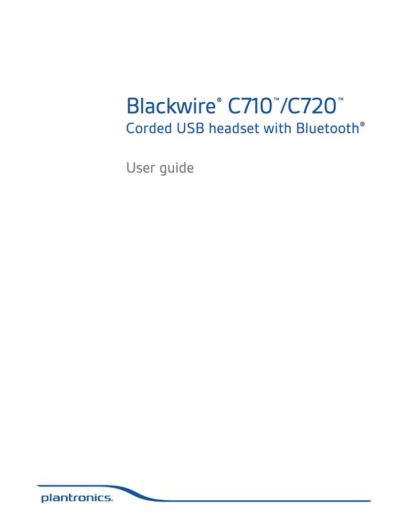 Page n°1 - Manuel utilisateur Plantronics Blackwire C720