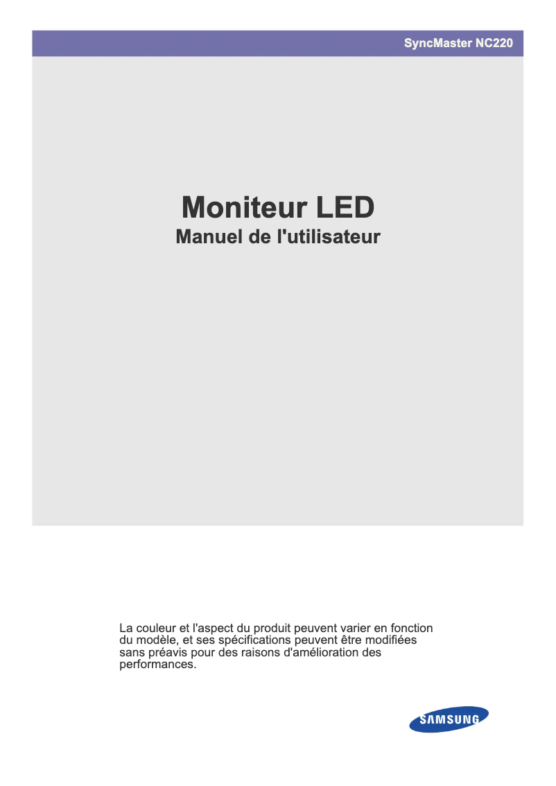 Image de la première page du manuel de l'appareil NC220
