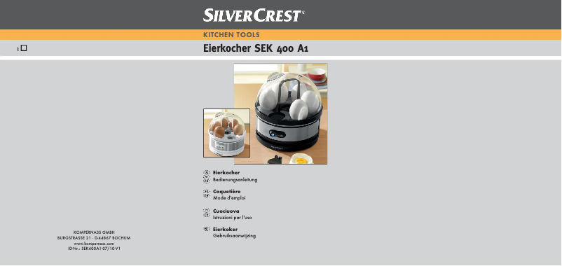 Page n°1 - Manuel utilisateur SilverCrest SEK 400 A1