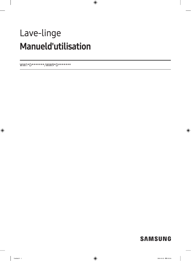 Image de la première page du manuel de l'appareil WW11DB7B9EGB