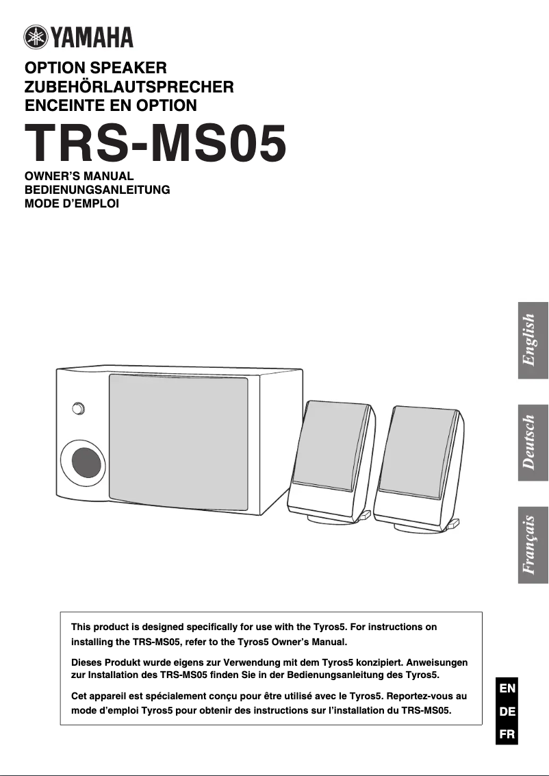 Page 1 de la notice Manuel utilisateur Yamaha TRS-MS05