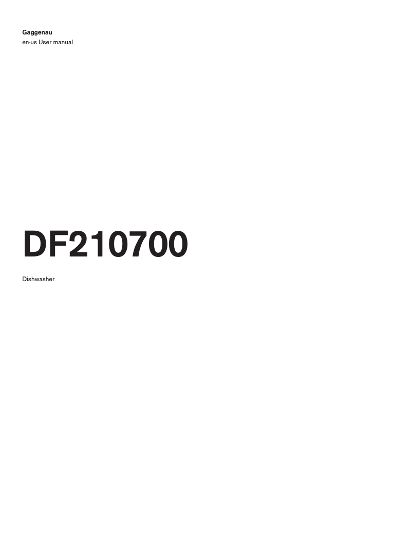 Page 1 de la notice Manuel utilisateur Gaggenau DF210700