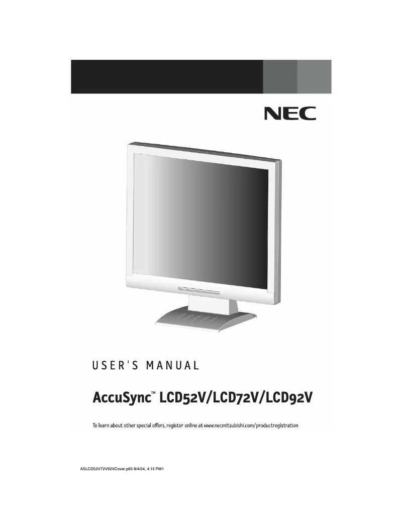 Image de la première page du manuel de l'appareil AccuSync 52V