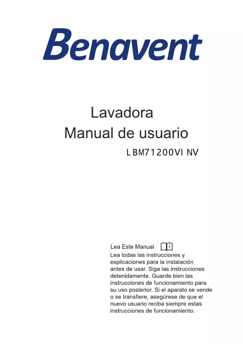 Page 1 de la notice Manuel utilisateur Benavent LBM81400VINV