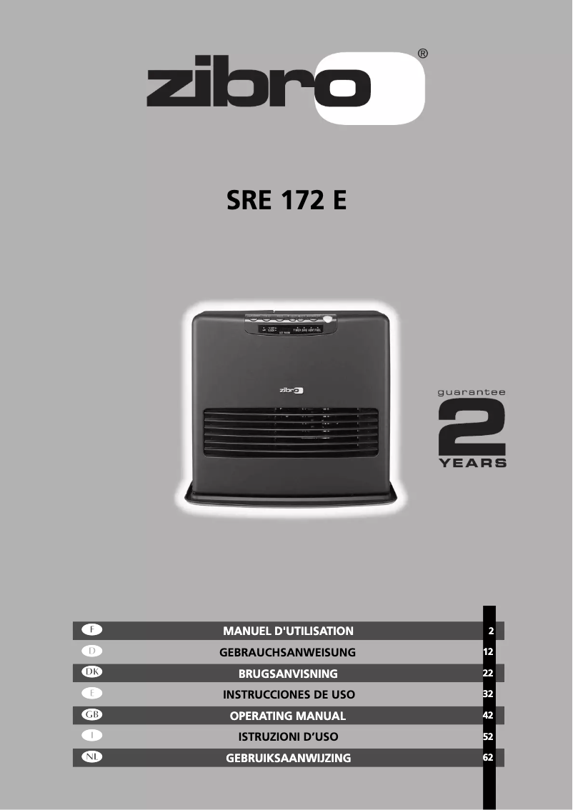 Page 1 de la notice Manuel utilisateur Zibro Kamin SRE 172 E