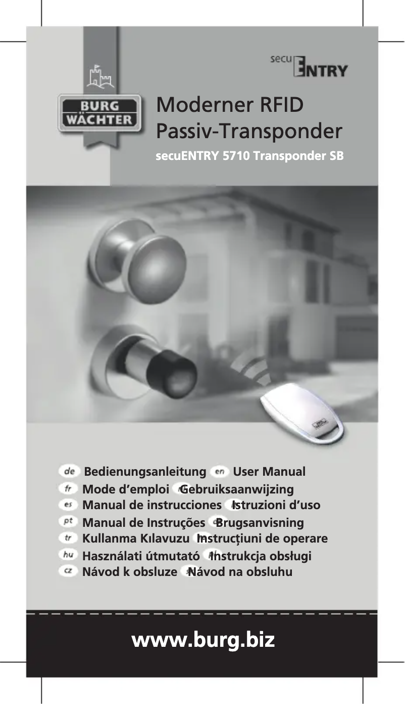 Page n°1 - Manuel utilisateur Burg Wächter Entry 5710 Transponder