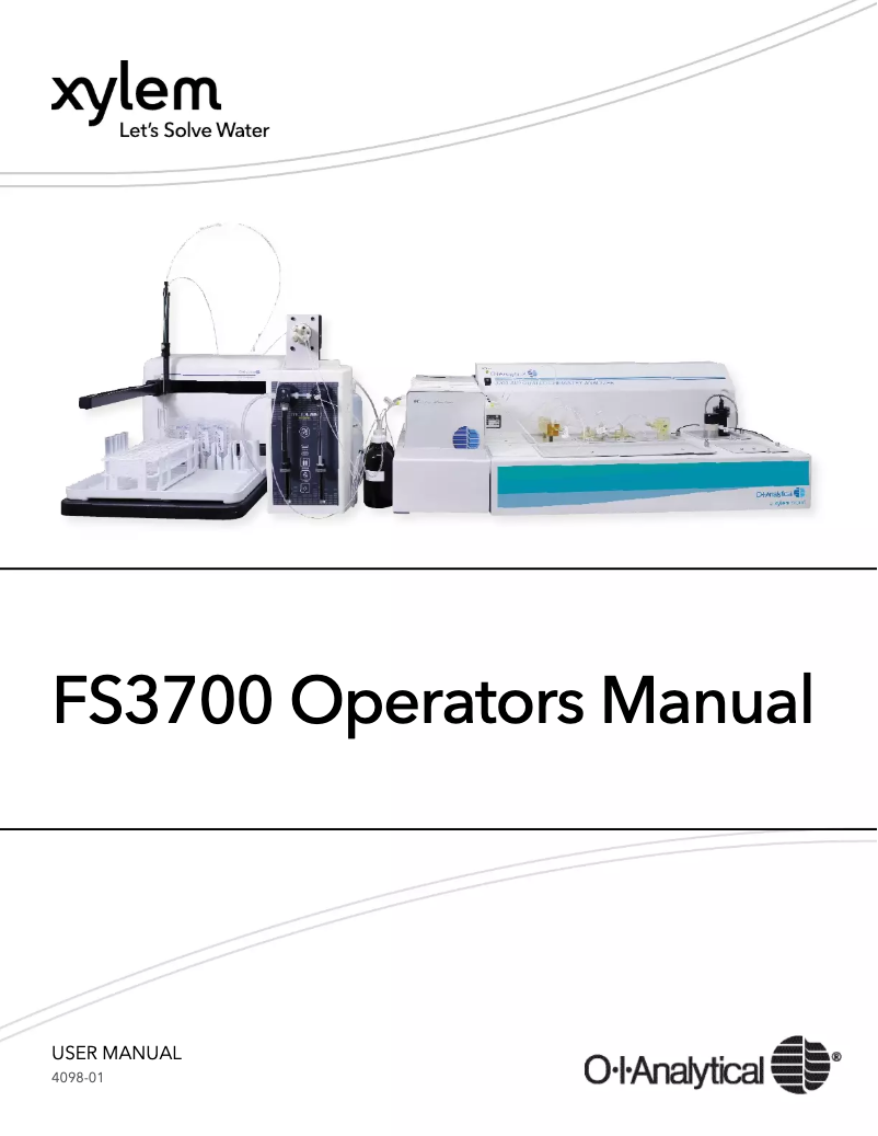 Page n°1 - Manuel utilisateur OI-Analytical FS3700
