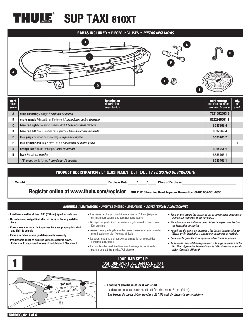 Image de la première page du manuel de l'appareil SUP Taxi