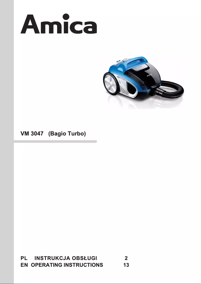 Page n°1 - Manuel utilisateur Amica Bagio Turbo VM3047