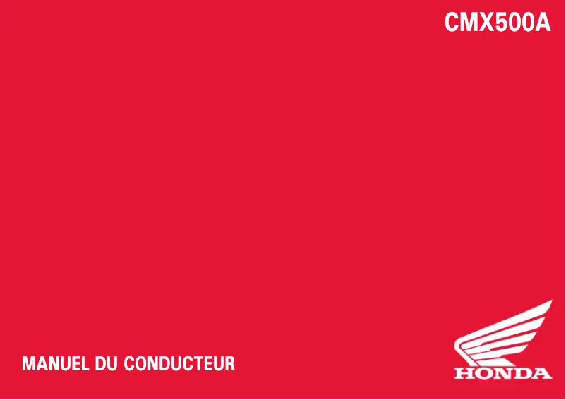 Página 1 del manual Manual de usuario Honda CMX500A (2020)