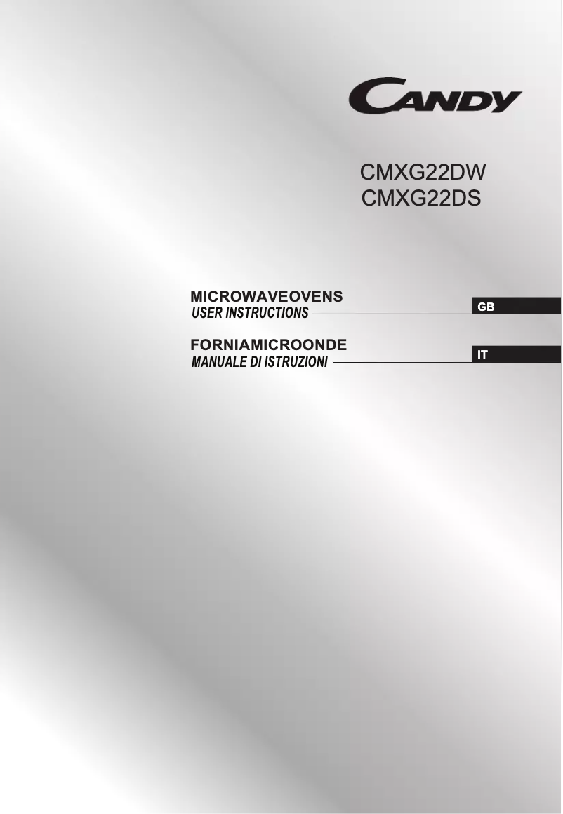 Page 1 de la notice Manuel utilisateur Candy CMXG22DW