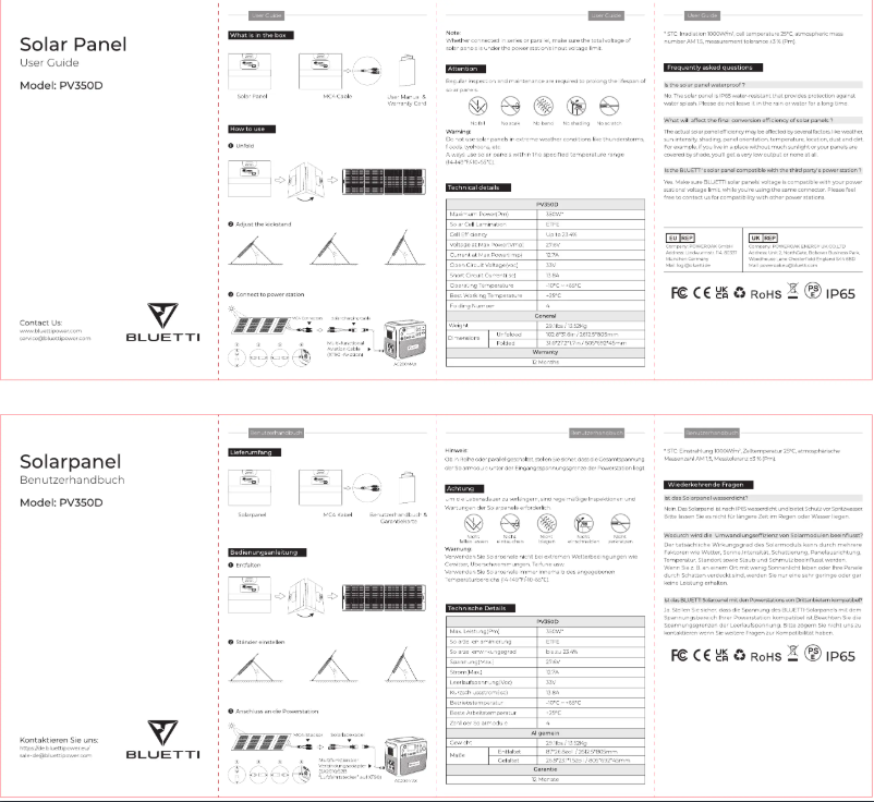 Page n°1 - Manuel utilisateur Bluetti PV350D