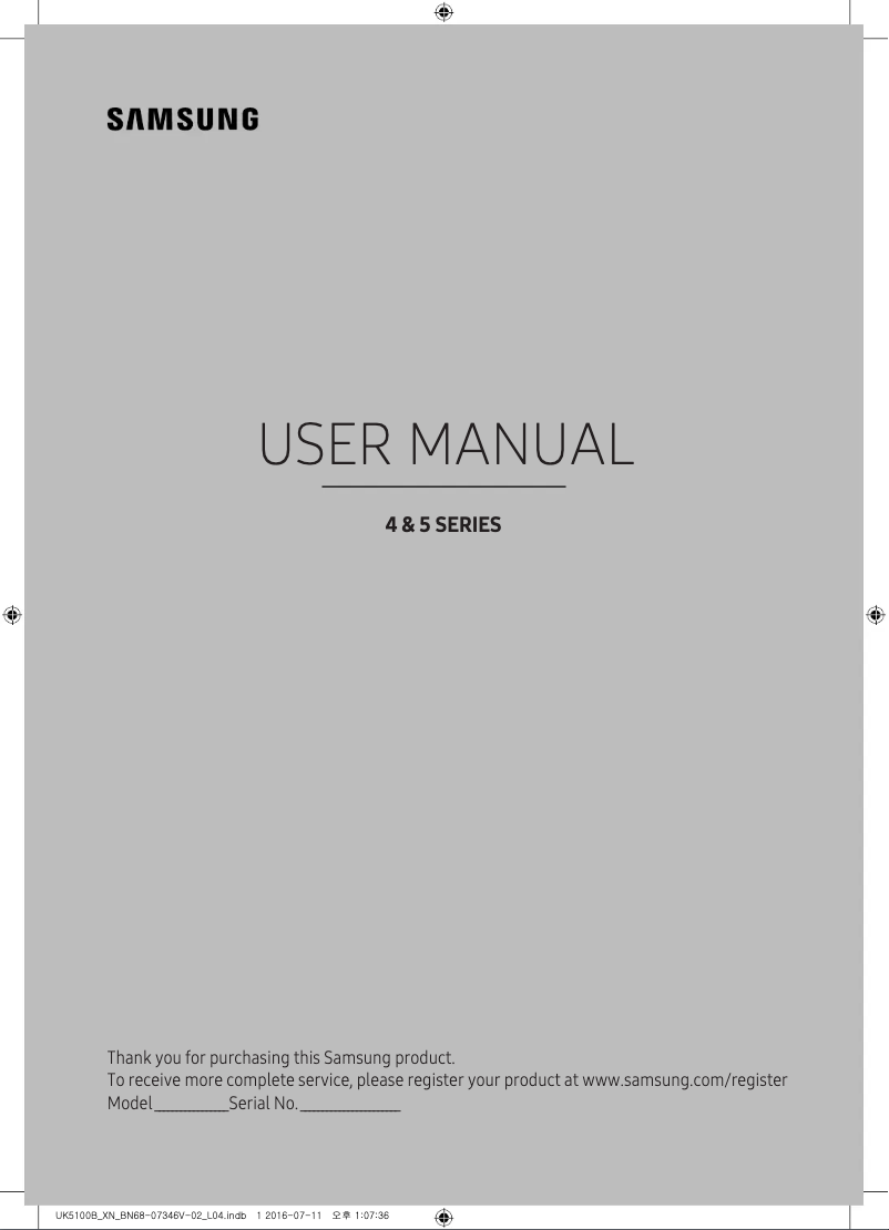 Page n°1 - Manuel utilisateur Samsung UE32K5100