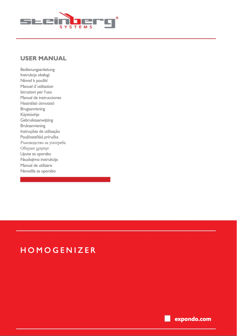 Page 1 of the manual User Manual Steinberg SBS-UH-210