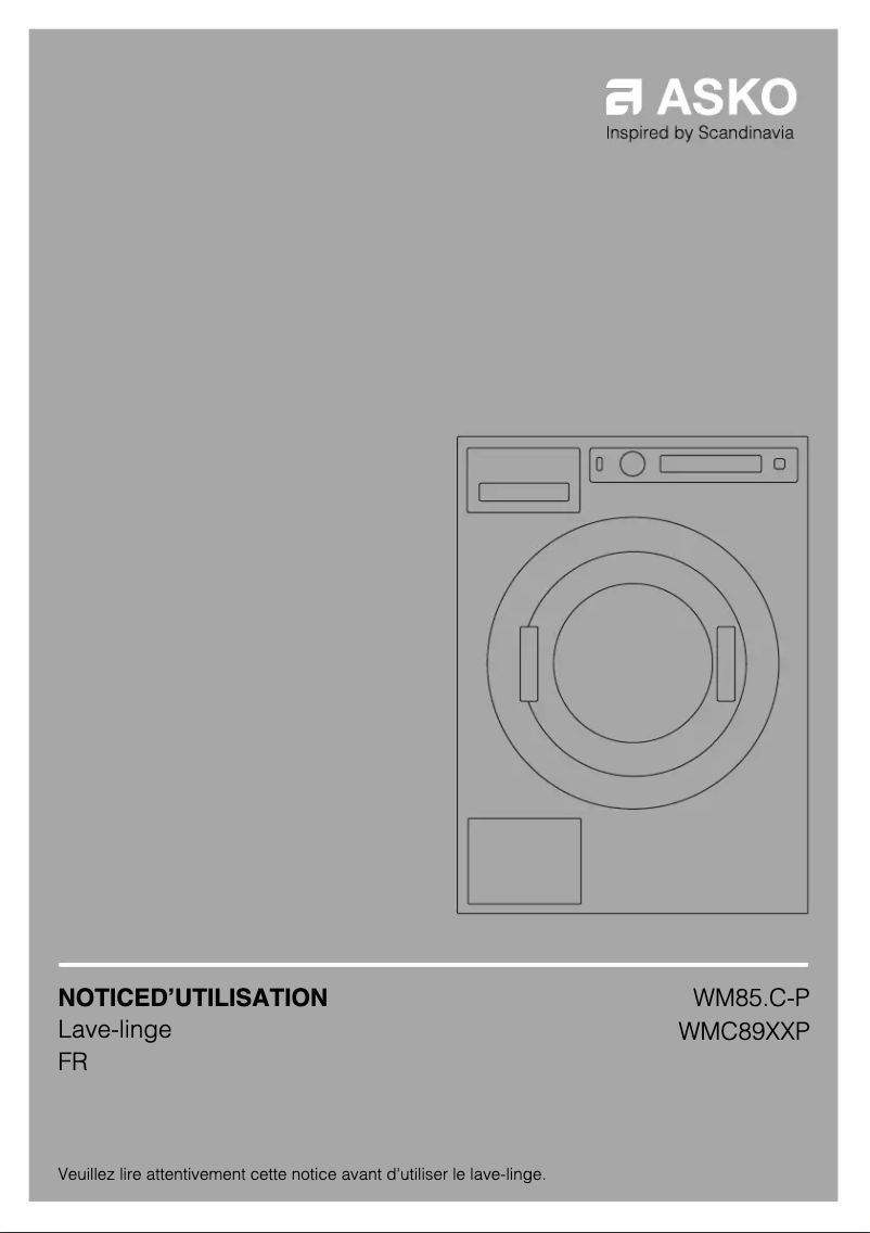 Page 1 de la notice Manuel utilisateur Asko WMC8944PB.T