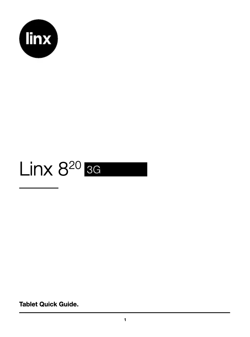 Page n°1 - Manuel utilisateur Linx 820