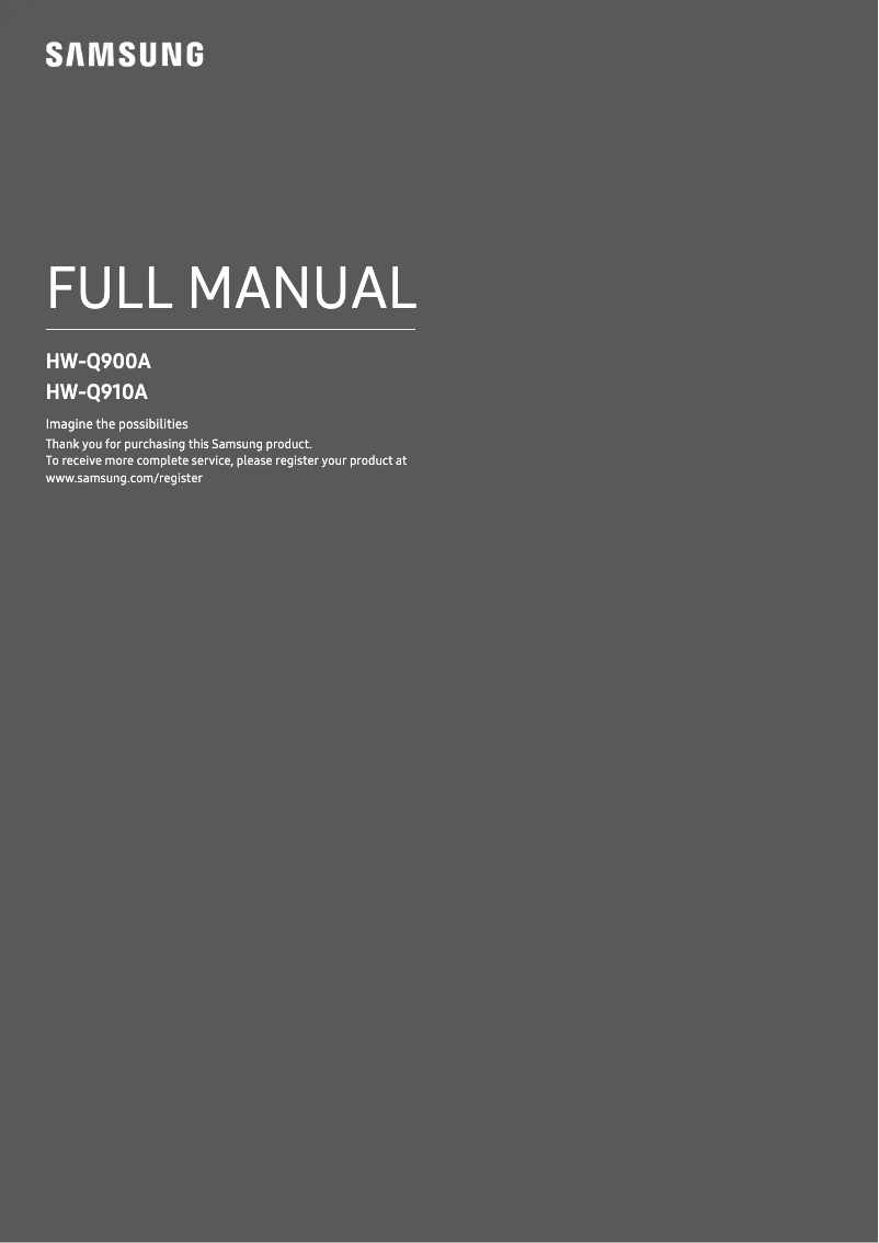 Page n°1 - Manuel utilisateur Samsung HW-Q900A