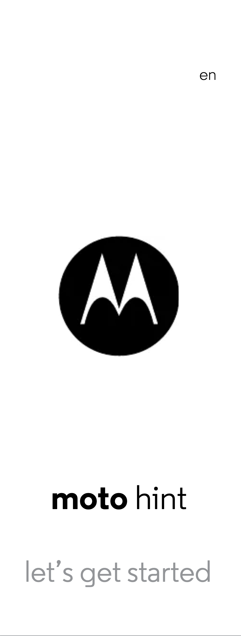 Page 1 de la notice Manuel utilisateur Motorola Moto Hint