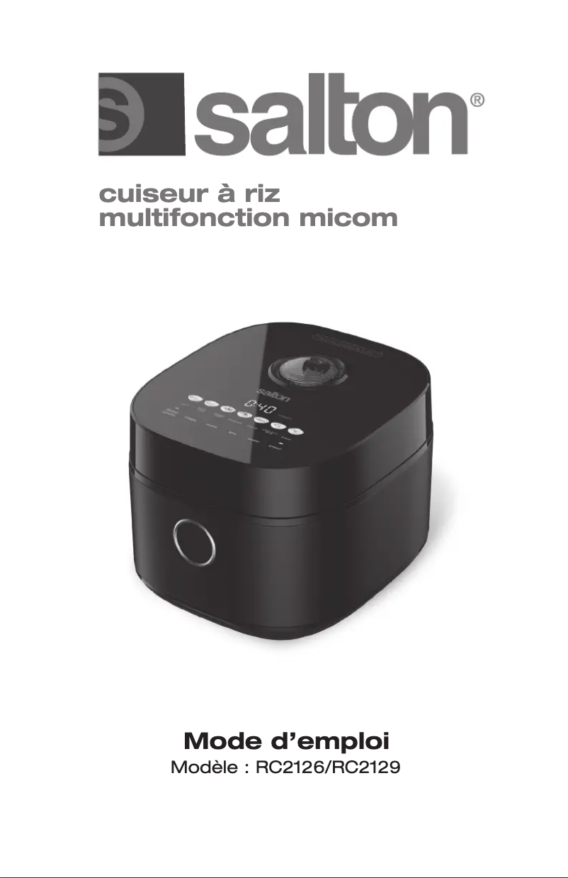 Page n°1 - Manuel utilisateur Salton RC2129
