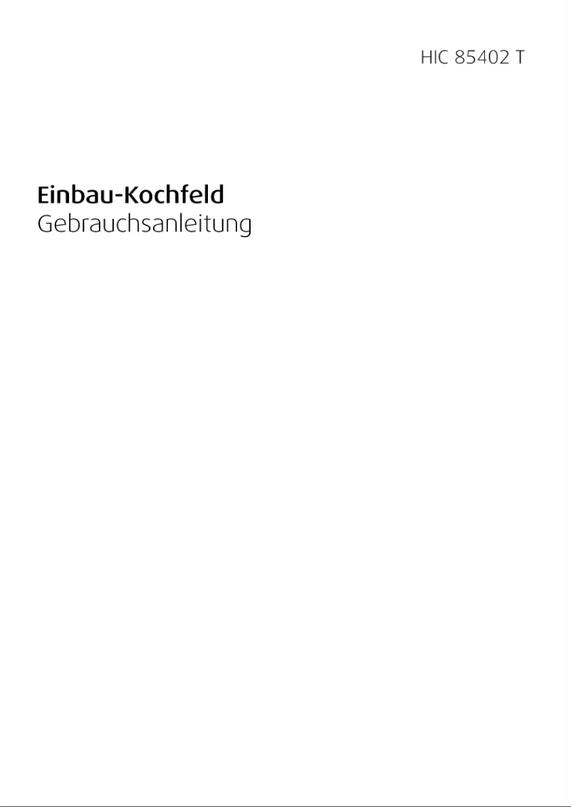 Image de la première page du manuel de l'appareil HIC 85402