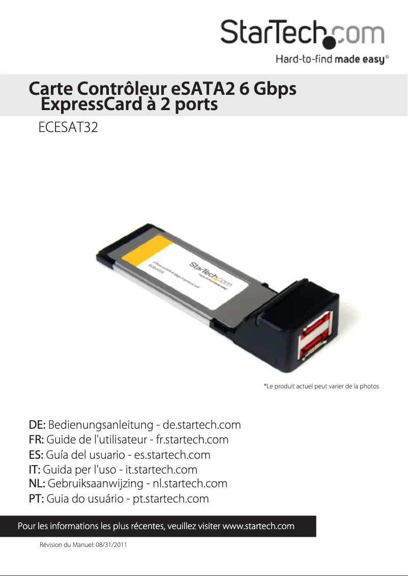 Image de la première page du manuel de l'appareil ECESAT32