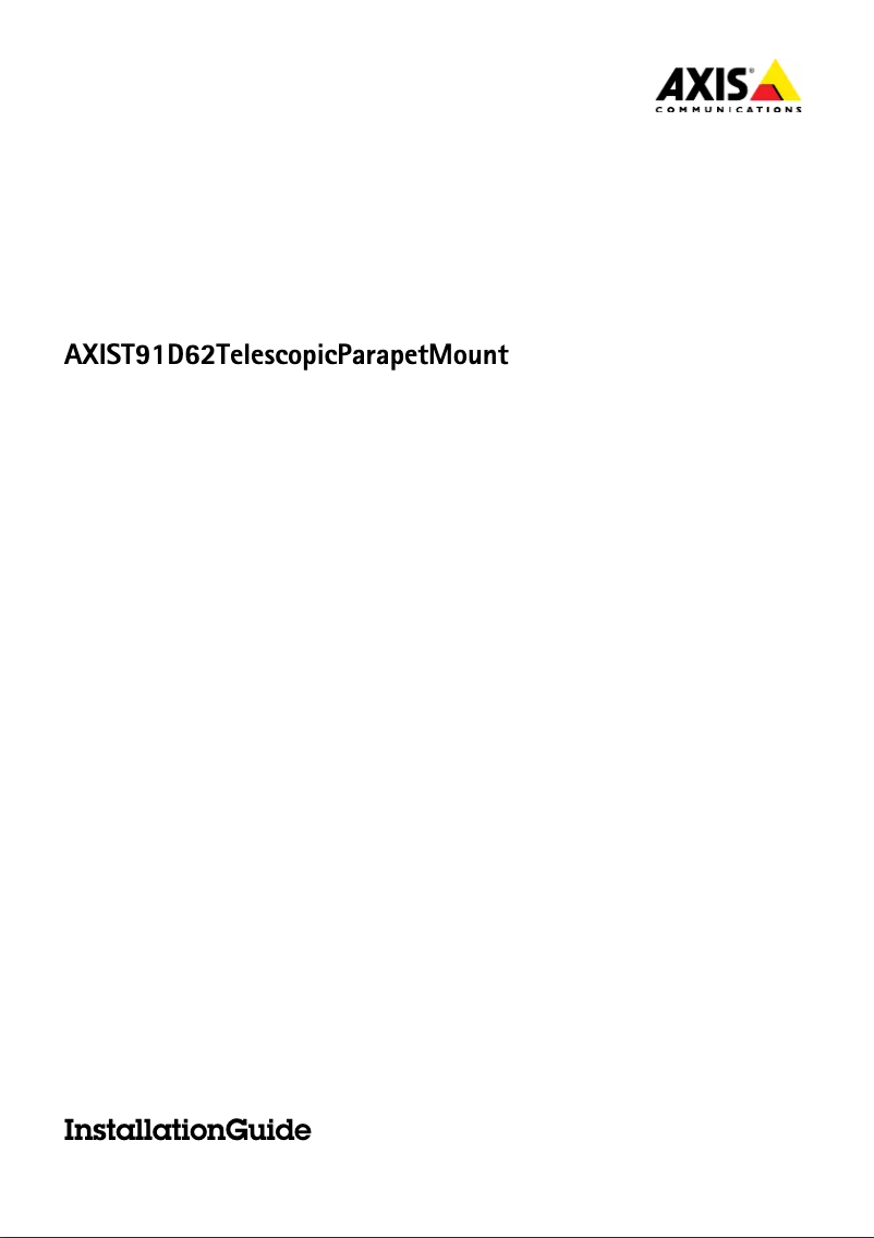 Page 1 de la notice Manuel utilisateur Axis T91D62