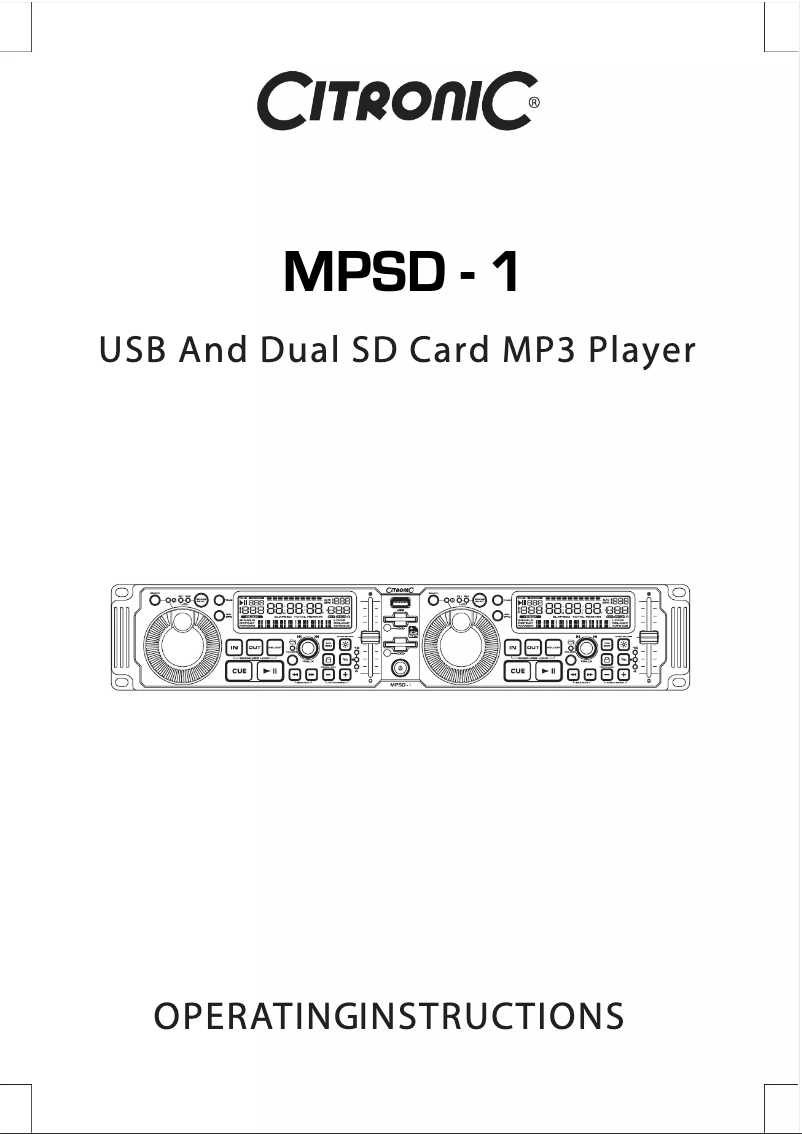 Page n°1 - Manuel utilisateur Citronic MPSD-1