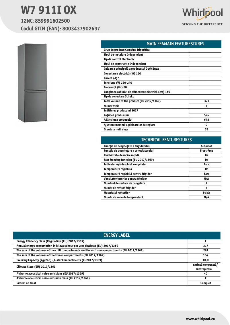 Imagen de la primera página del manual del dispositivo W7 911I OX